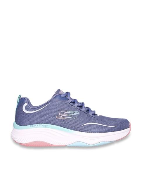 skechers women's relaxed fit: d'lux fitness slate blue sneakers