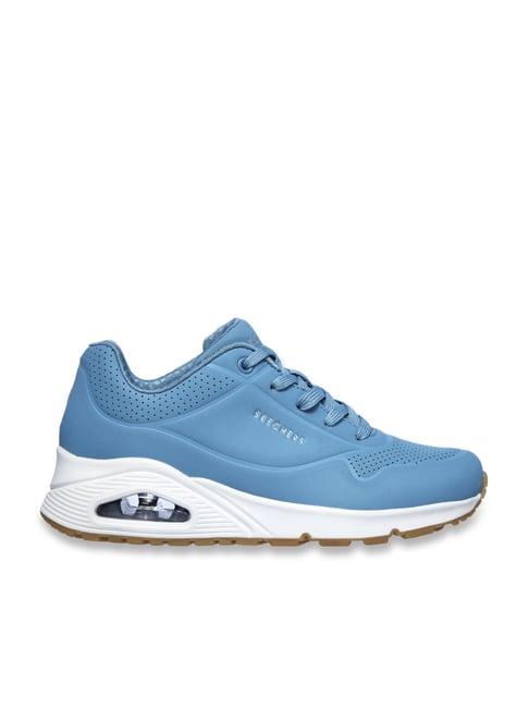 skechers women's uno - stand on air slate blue sneakers