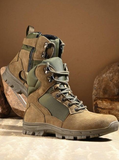 hoversole men's warrior green derby boots