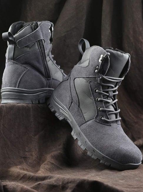 hoversole men's warrior grey derby boots