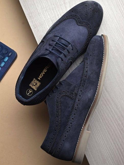 hoversole men's charles navy brogue shoes