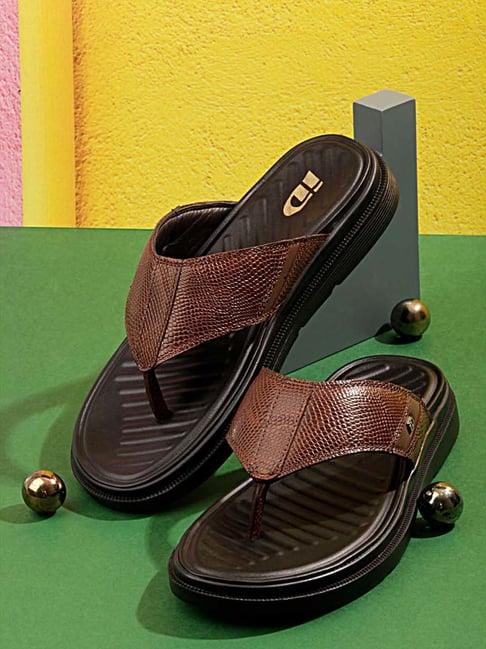 id men's brown thong sandals