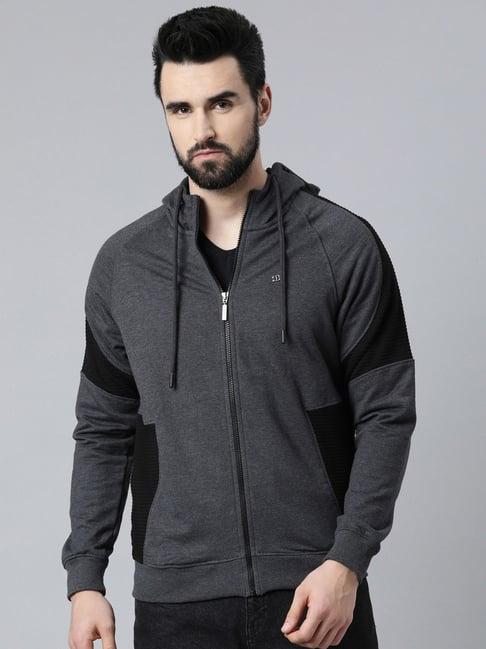 dixcy scott maximus charcoal melange relaxed fit hooded sweatshirt