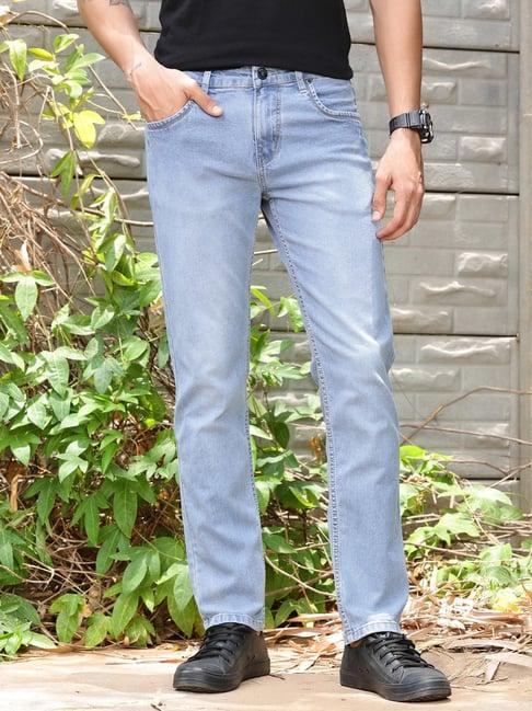 thomas scott light blue slim fit heavily washed jeans