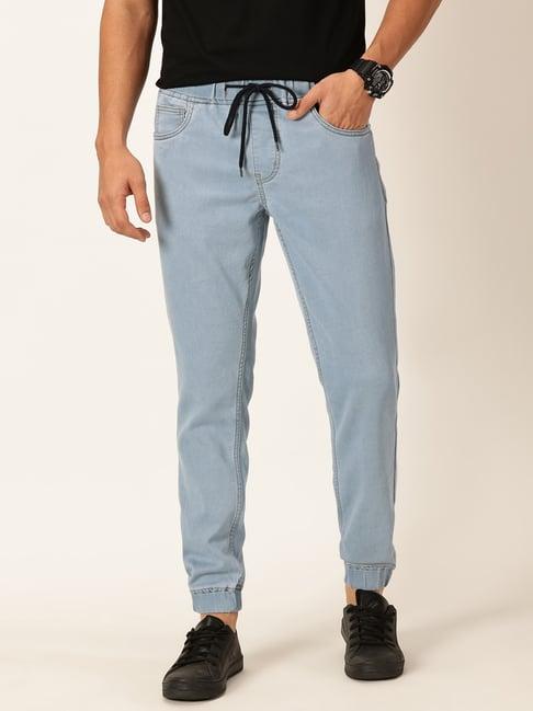 thomas scott light blue relaxed fit lightly washed jogger jeans