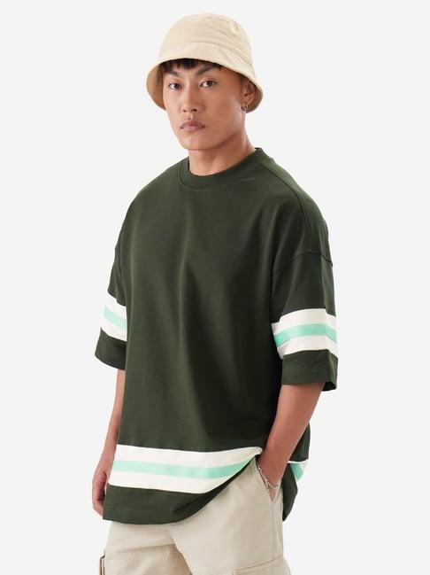 the souled store multicolored loose fit colour block t-shirt