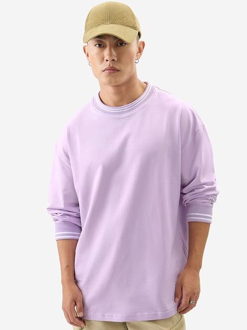 the souled store purple loose fit t-shirt