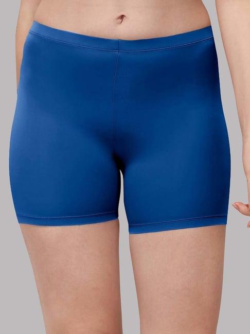 soie blue plain shorts