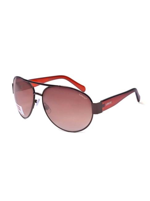 levi's brown aviator uv protection unisex sunglasses