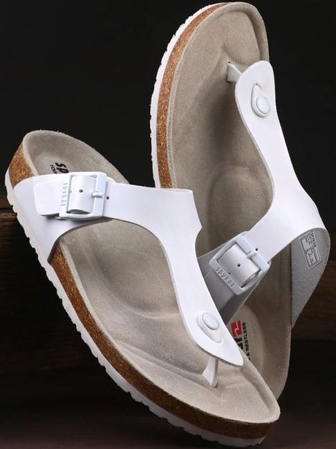 spykar men's rovigo white t-strap sandals