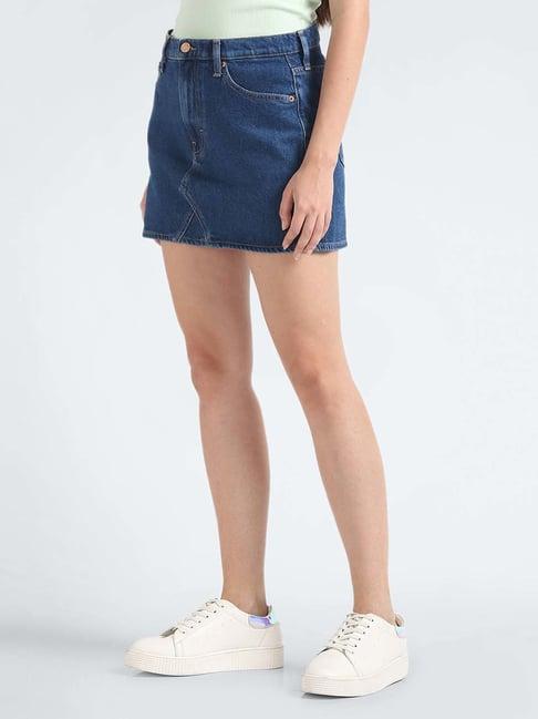 tommy hilfiger denim dark bootcut skirt