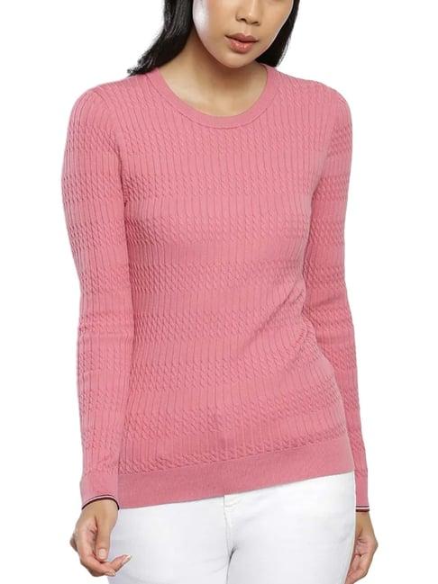 tommy hilfiger english pink self regular sweater