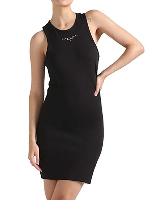 tommy hilfiger black solid curves dresses