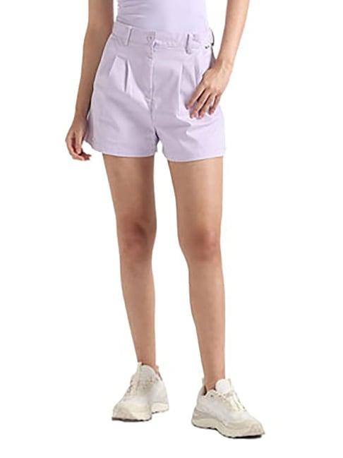 tommy hilfiger lavender flower solid regular fit shorts