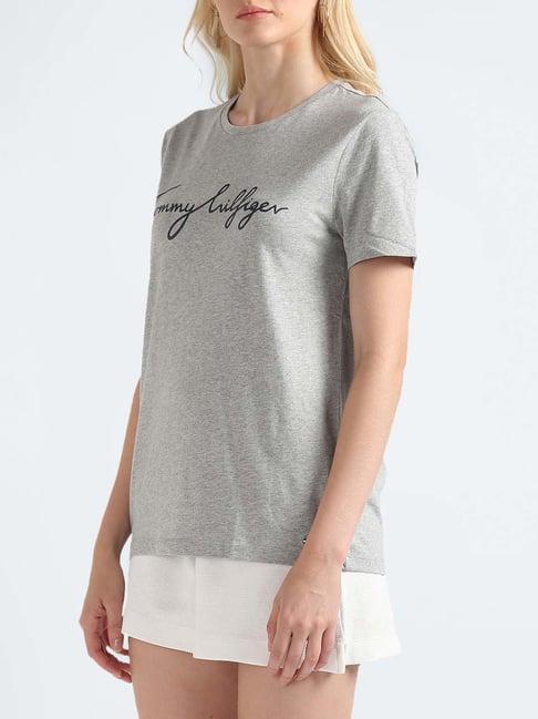 tommy hilfiger grey heather graphic regular fit t-shirt