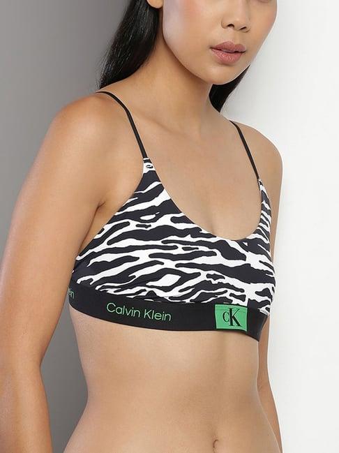 calvin klein kids black printed regular fit bra