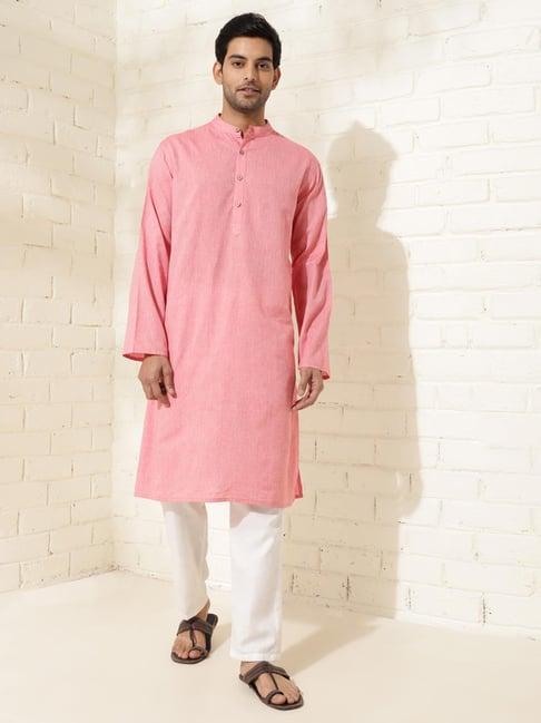 fabindia pink comfort fit kurta