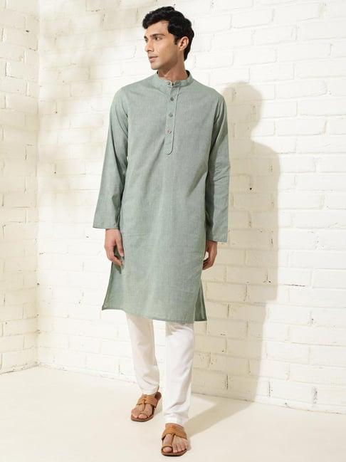 fabindia green comfort fit kurta