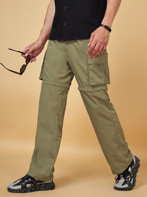 street 808 by pantaloons olive loose fit convertible trackpants