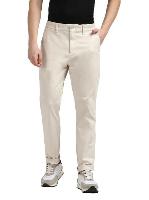 tommy hilfiger beige regular fit trousers