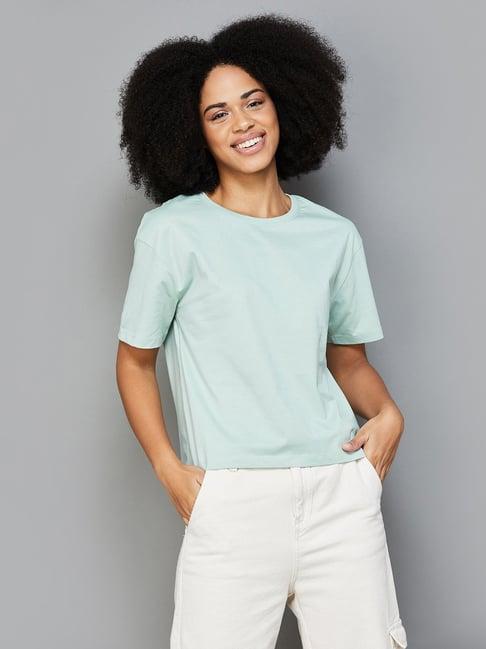 fame forever by lifestyle mint green cotton regular fit t-shirt