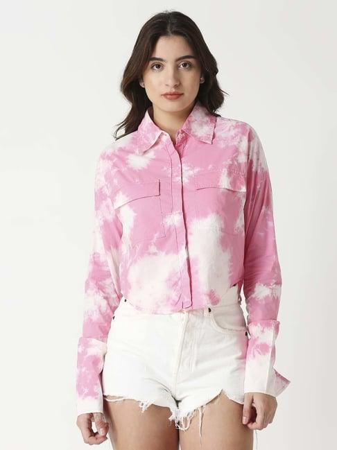 remanika pink cotton tie & dye shirt