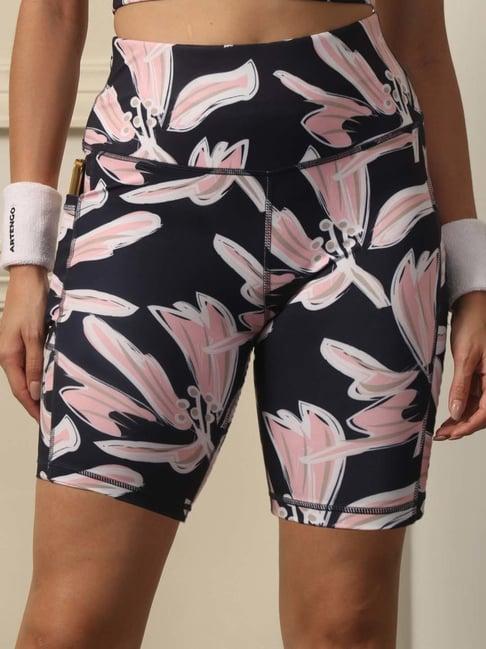 soie navy printed sports shorts