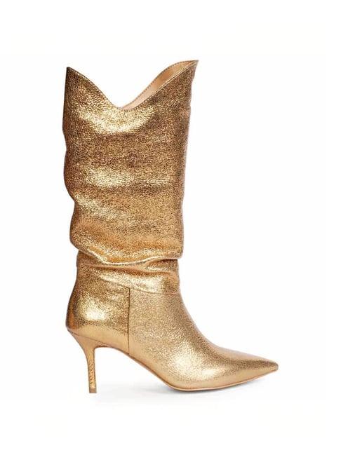 saint g women's nayeli gold stiletto booties