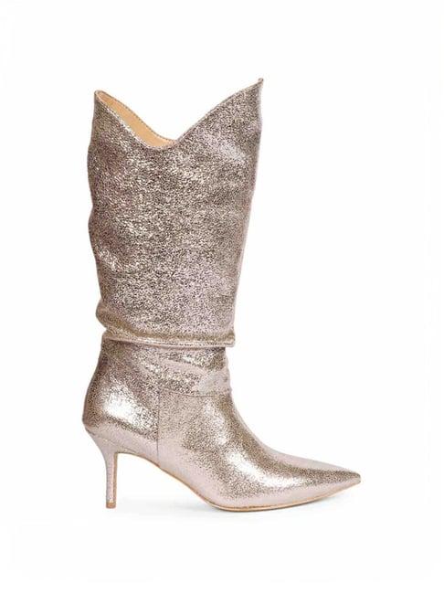 saint g women's nayeli silver stiletto booties