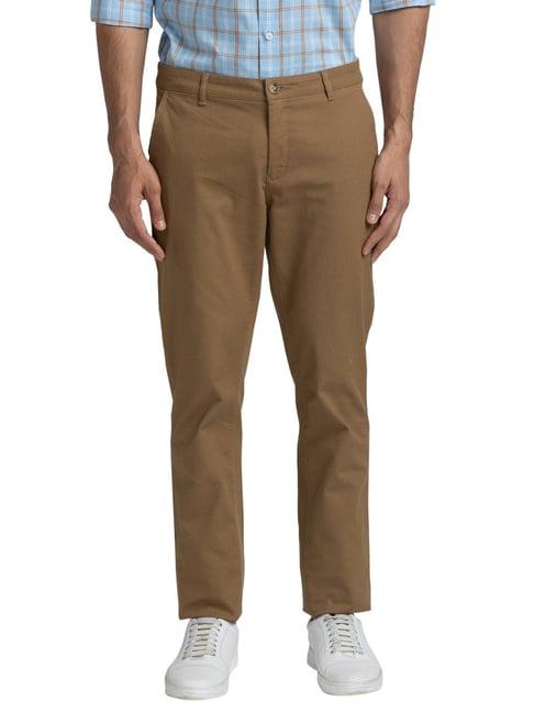 colorplus brown contemporary fit trousers