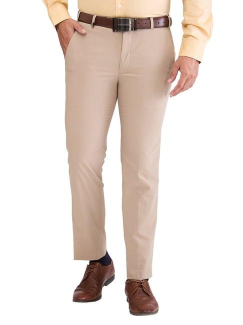 park avenue brown super slim fit trousers