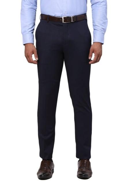 park avenue navy super slim fit trousers