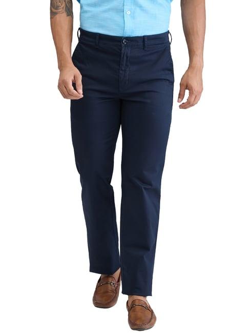 colorplus navy tailored fit trousers