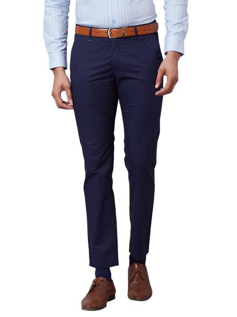 raymond blue contemporary fit trousers