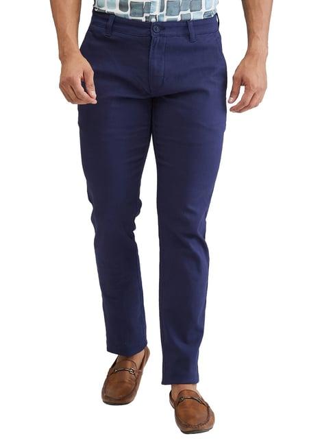 parx blue tapered fit trousers