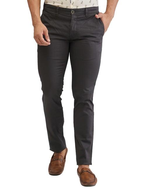 parx brown super slim fit texture trousers