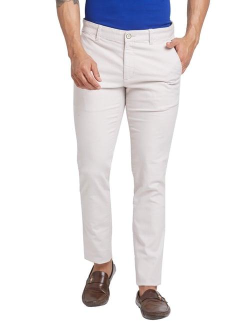 parx white tapered fit trousers