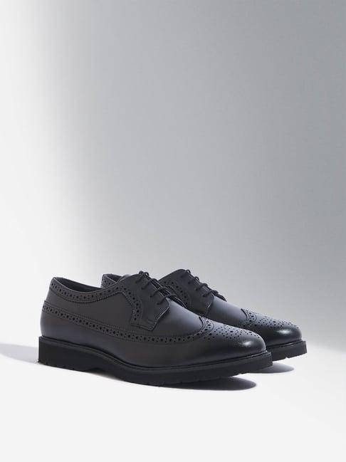 soleplay by westside black perforated lace-up shoes