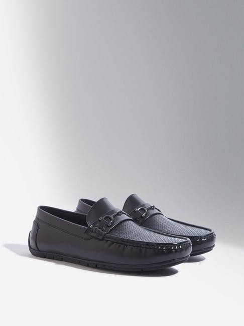 soleplay by westside black textured loafers