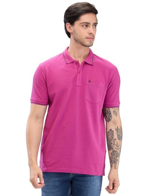 raymond red slim fit polo t-shirt