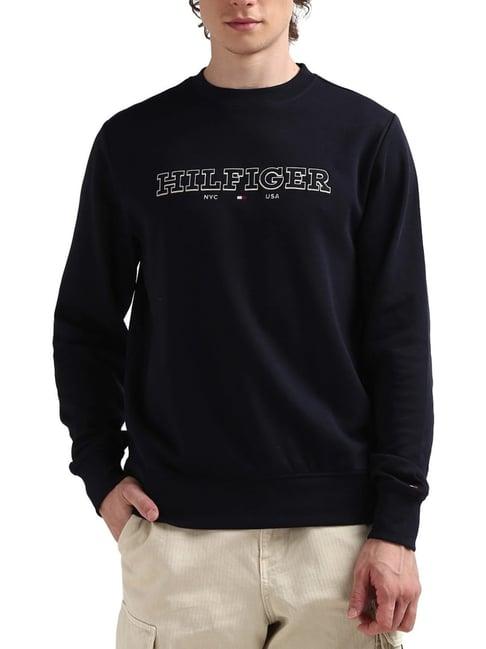 tommy hilfiger navy logo regular fit sweatshirt