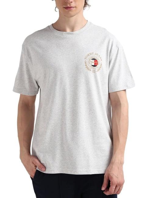 tommy hilfiger grey logo regular fit t-shirt