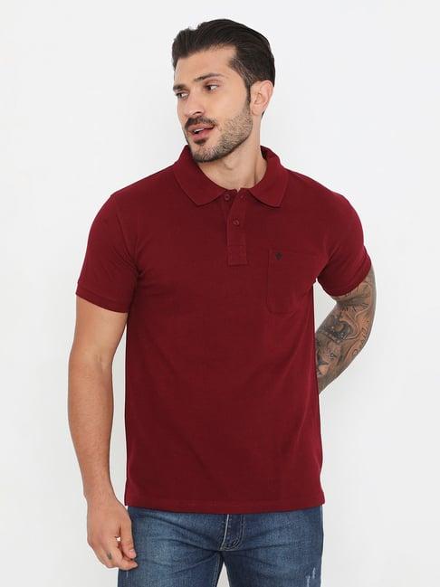 vip wine regular fit cotton polo t-shirt