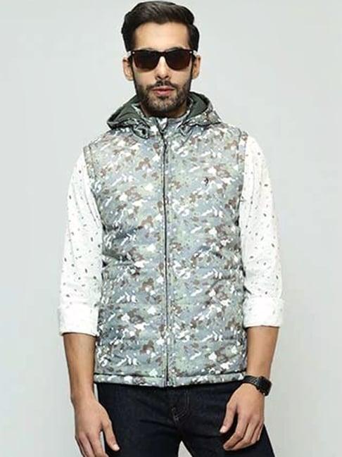 indian terrain multicolor regular fit printed reversible jacket