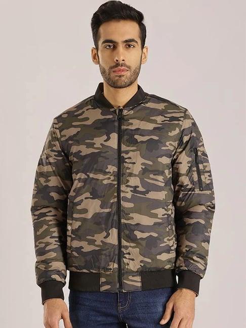 indian terrain multicolor regular fit printed reversible jacket