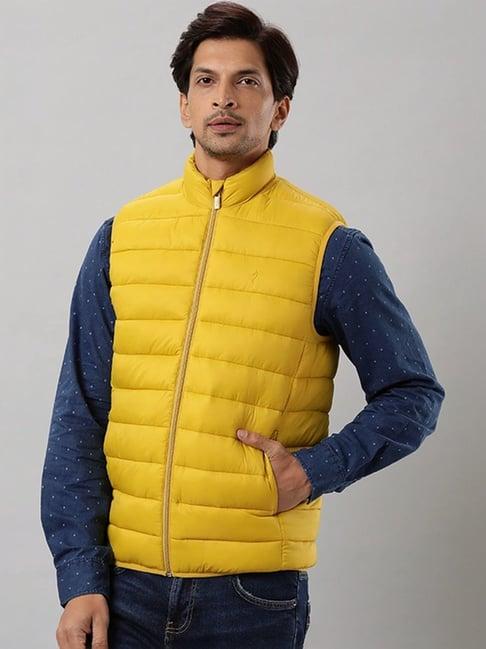 indian terrain ochre regular fit quilted quilted jacket