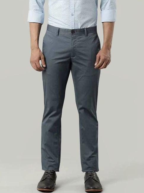 indian terrain indigo slim fit texture trousers