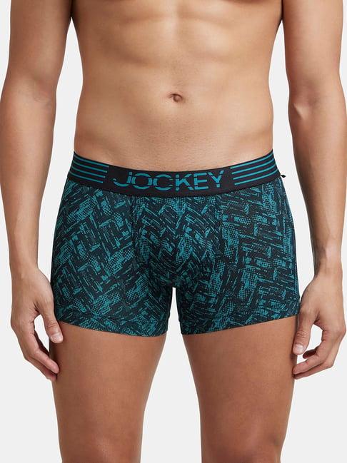 jockey teal blue printed trunks