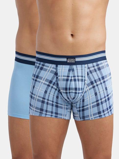 jockey blue check trunks - pack of 2