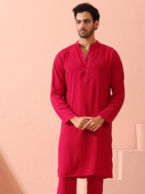 swtantra fuchsia regular fit kurta